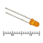 3 mm orange 30 mCd 20, Светодиод RUICHI, 3 мм, 30 мКД, угол излучения 20 градусов, оранжевый